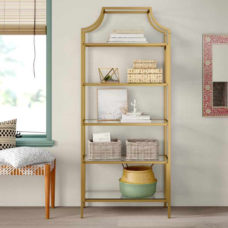 Gold etagere bookcase cheap